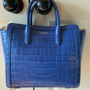 Ralph Lauren Embossed Leather Medium Tyler Tote